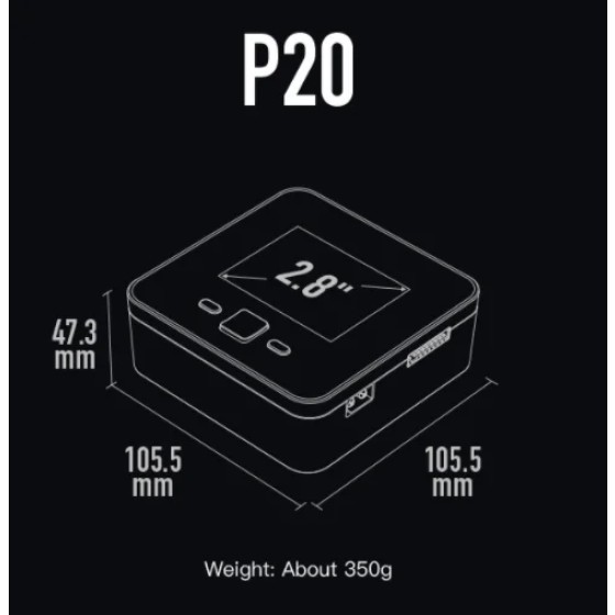 Isdt P20 800W 35A Battery Smart Charger 500WX2 Dual Channel 1-8S LI-ion NiCd NiMH PB Discharger 40W Output Power